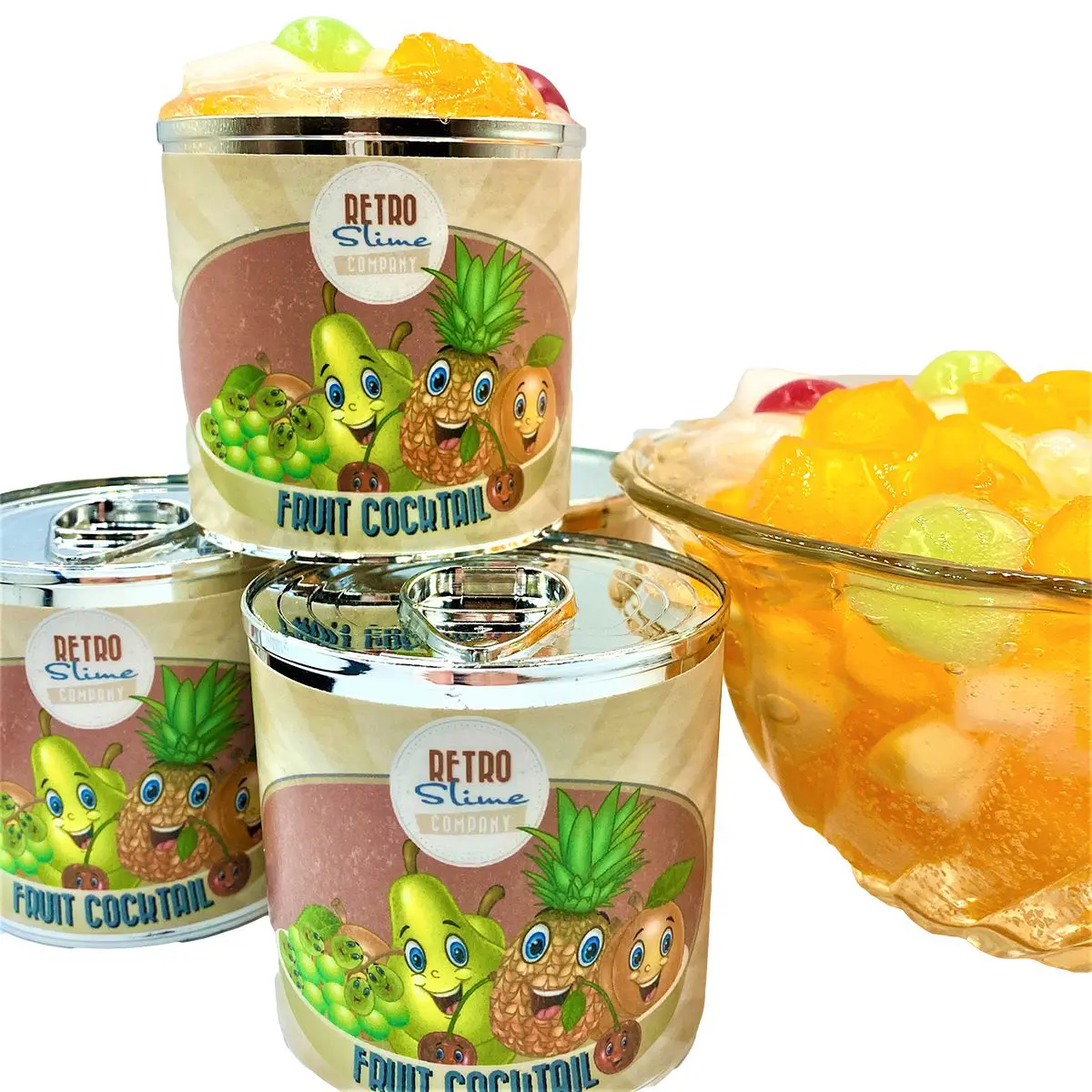 Retro Fruit Cocktail Jelly Cube Slime